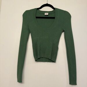 Abercrombie & Fitch Green Ribbed Knit Top